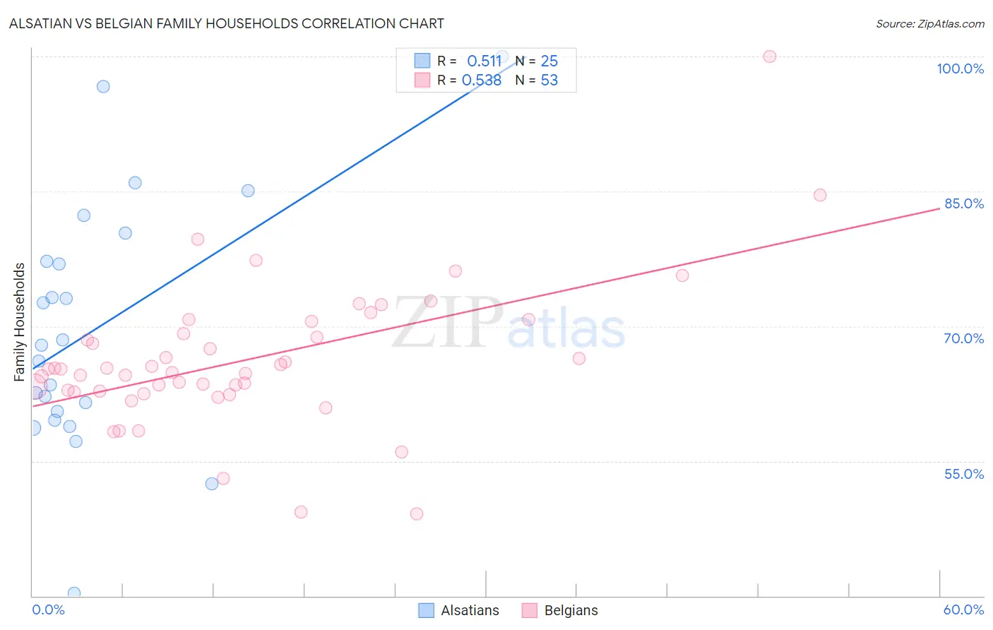 Alsatian vs Belgian Family Households