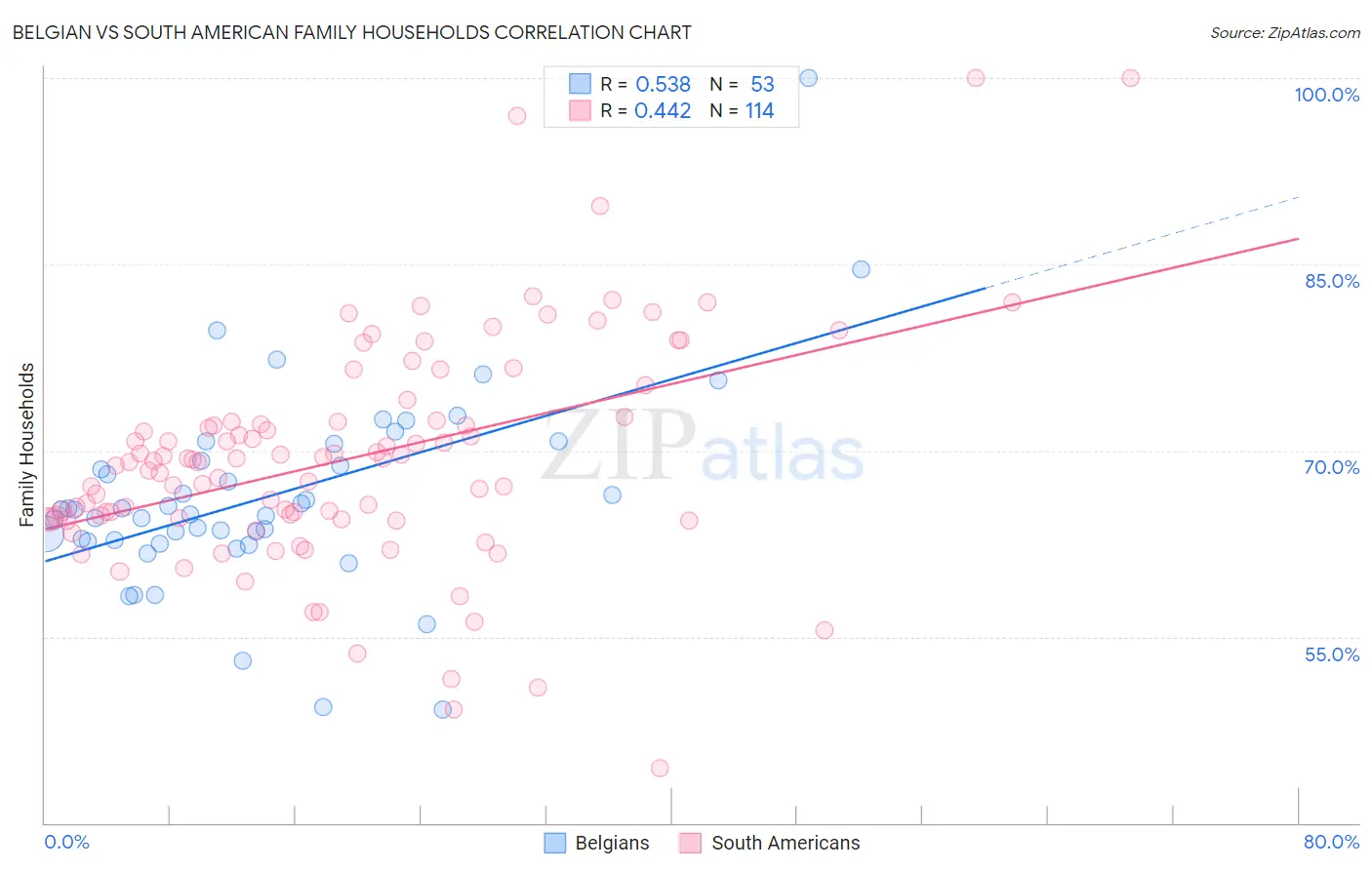 Belgian vs South American Family Households