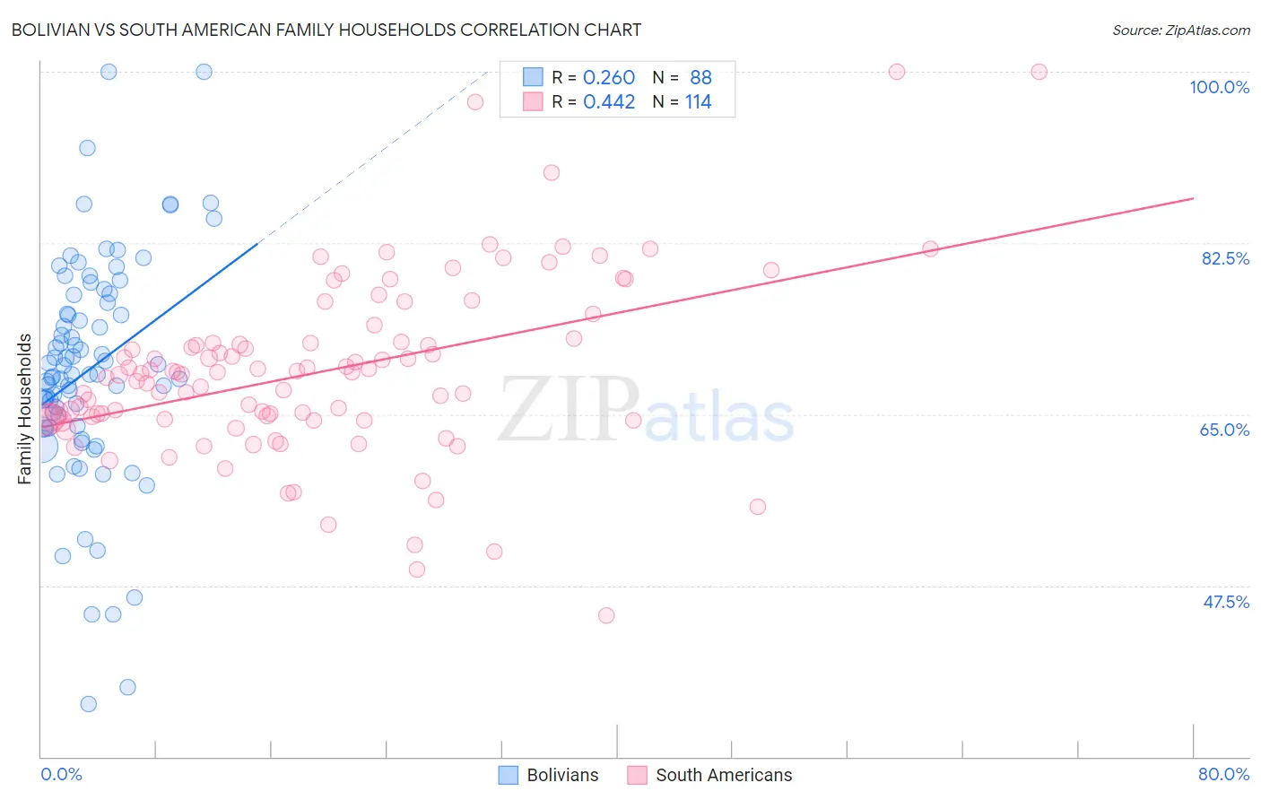 Bolivian vs South American Family Households