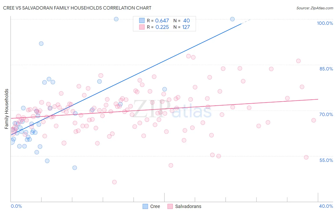 Cree vs Salvadoran Family Households