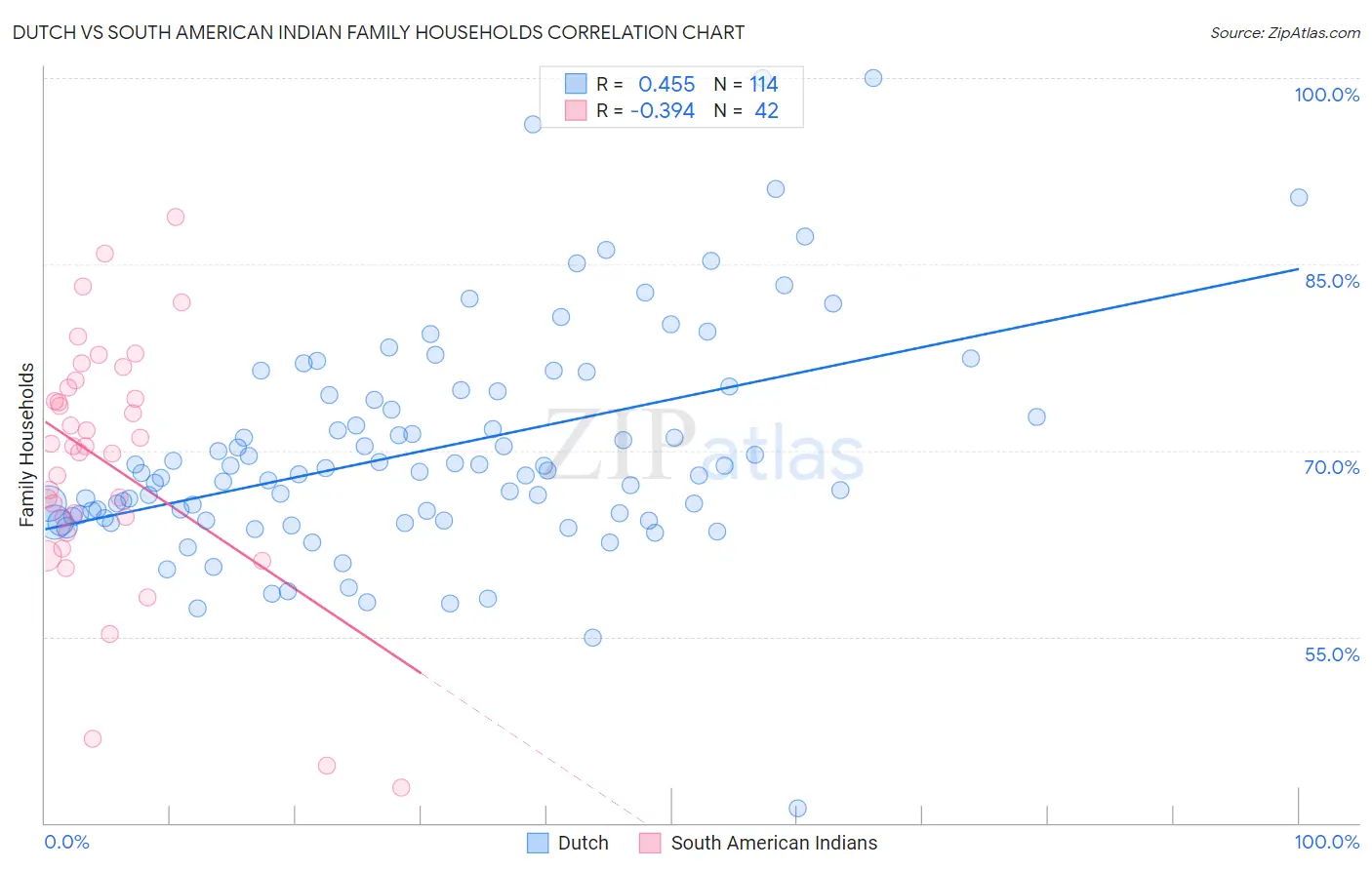Dutch vs South American Indian Family Households