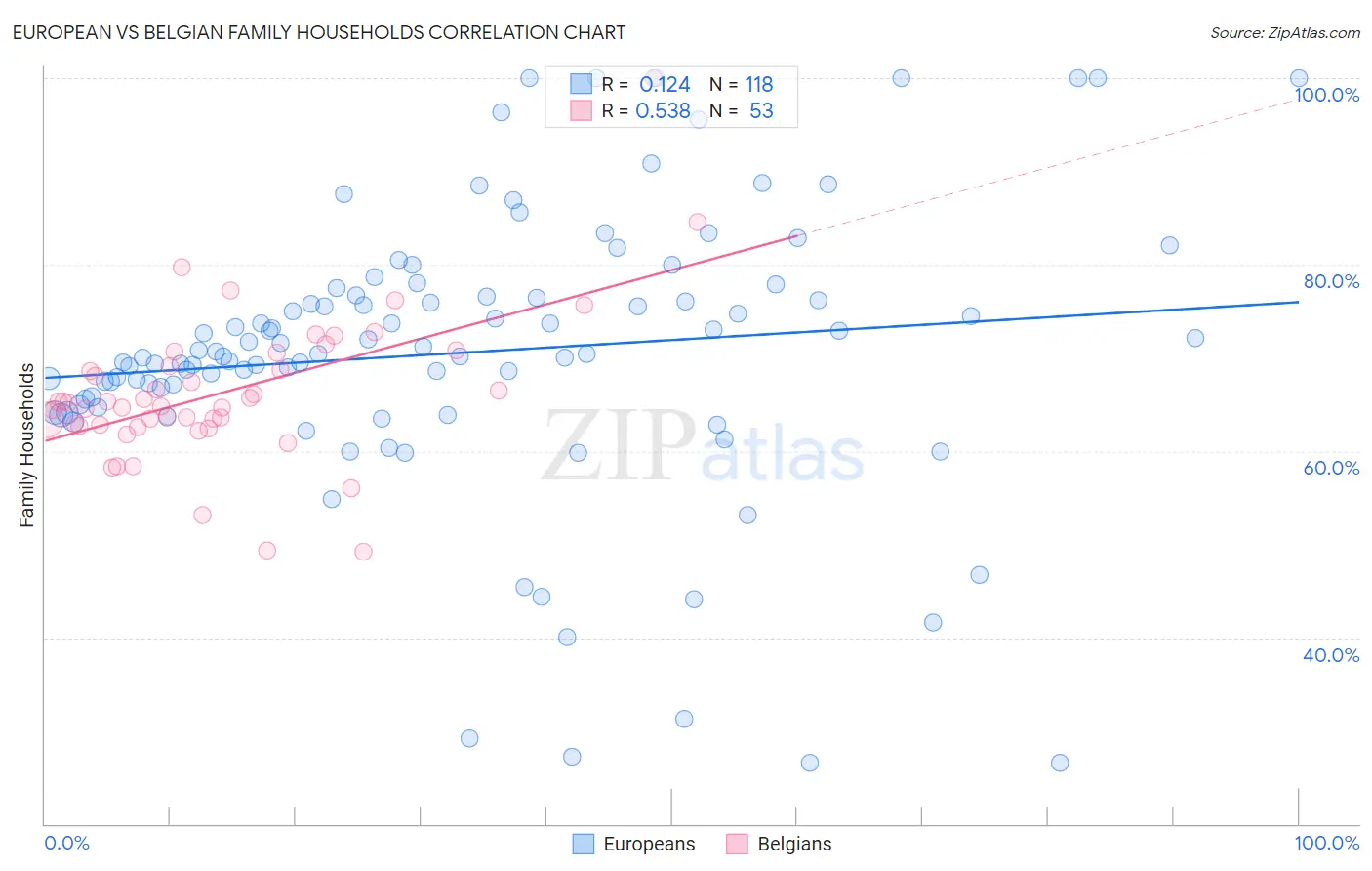 European vs Belgian Family Households