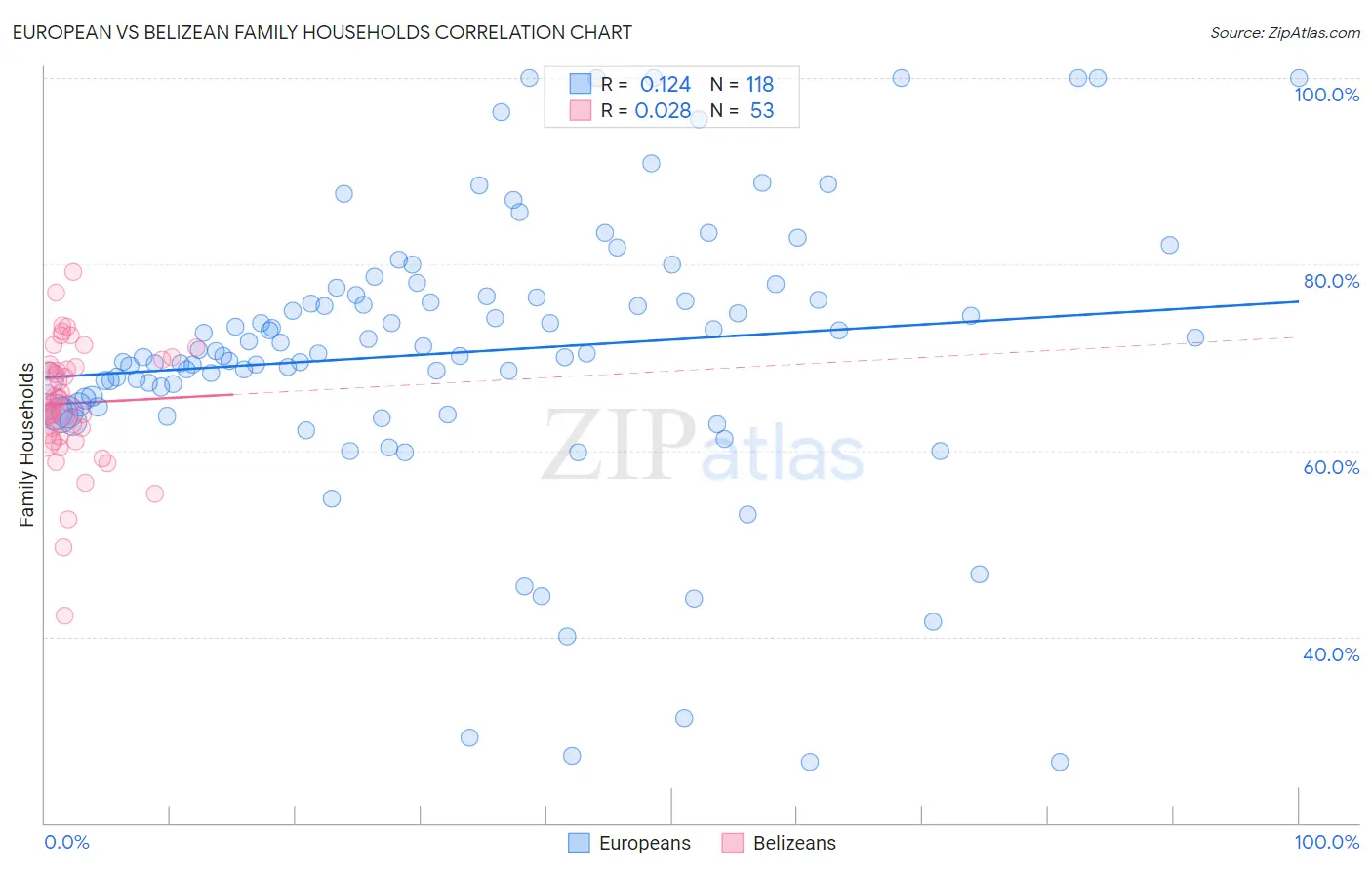 European vs Belizean Family Households