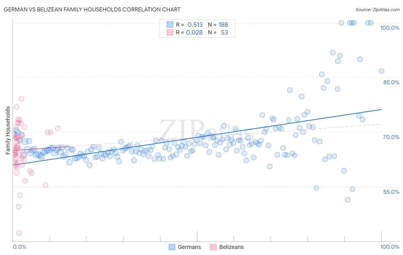 German vs Belizean Family Households