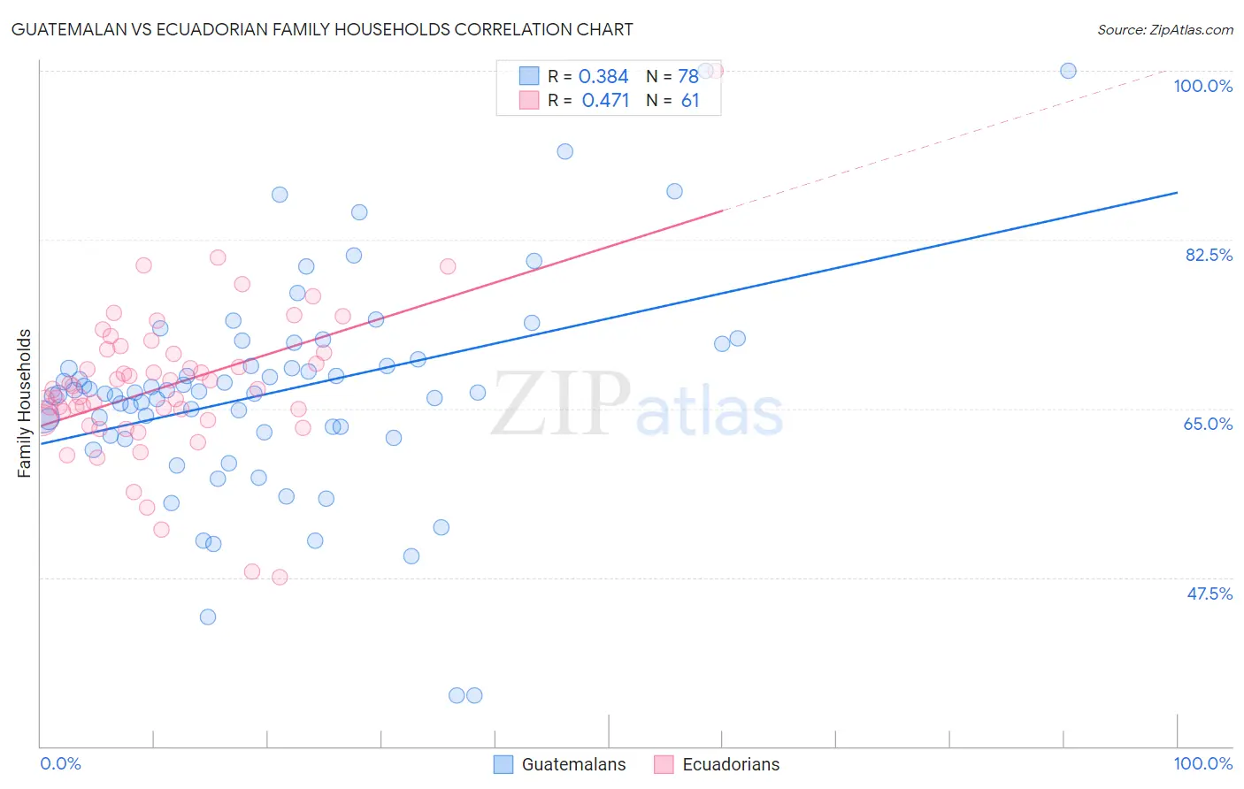 Guatemalan vs Ecuadorian Family Households