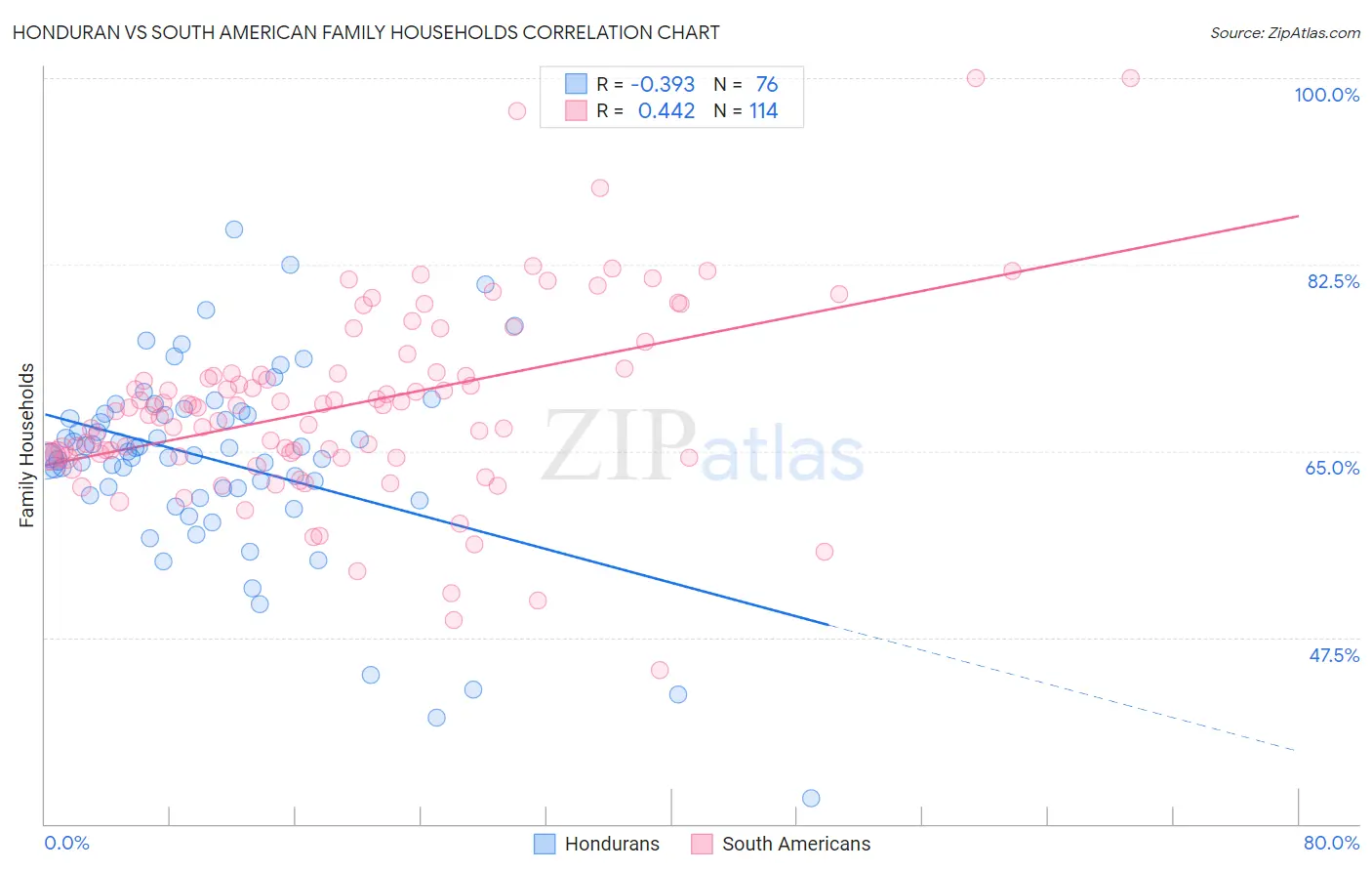 Honduran vs South American Family Households