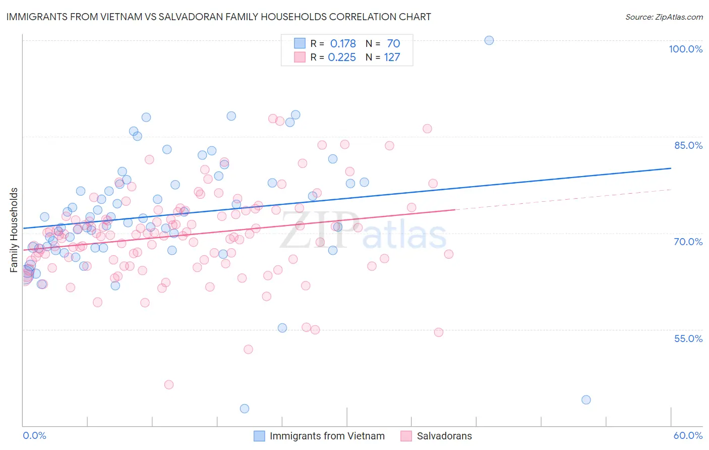 Immigrants from Vietnam vs Salvadoran Family Households