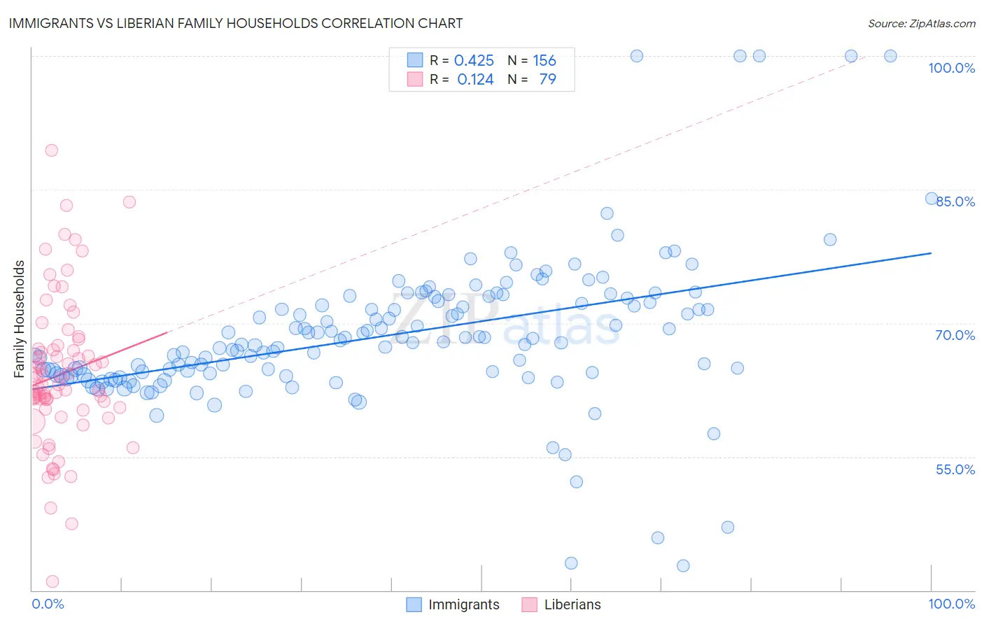 Immigrants vs Liberian Family Households
