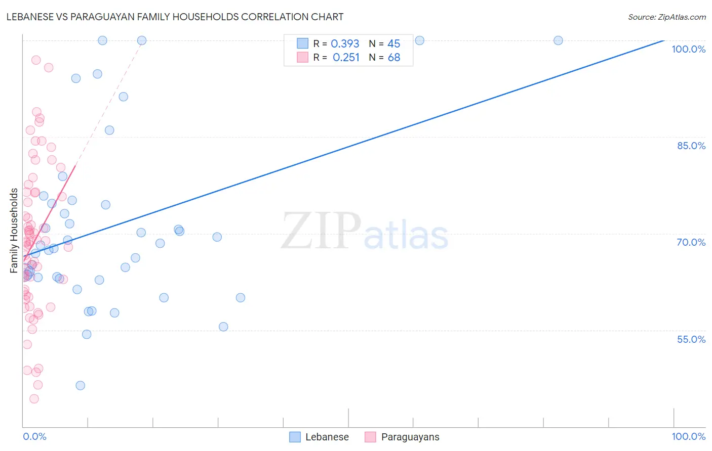 Lebanese vs Paraguayan Family Households