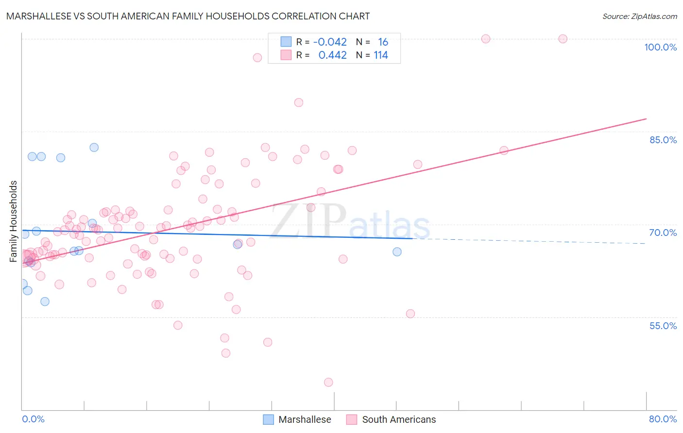 Marshallese vs South American Family Households