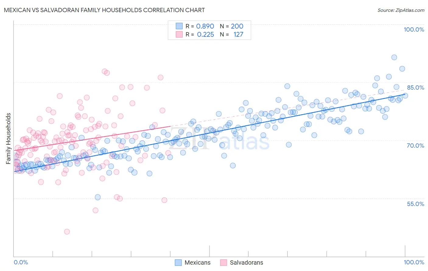 Mexican vs Salvadoran Family Households
