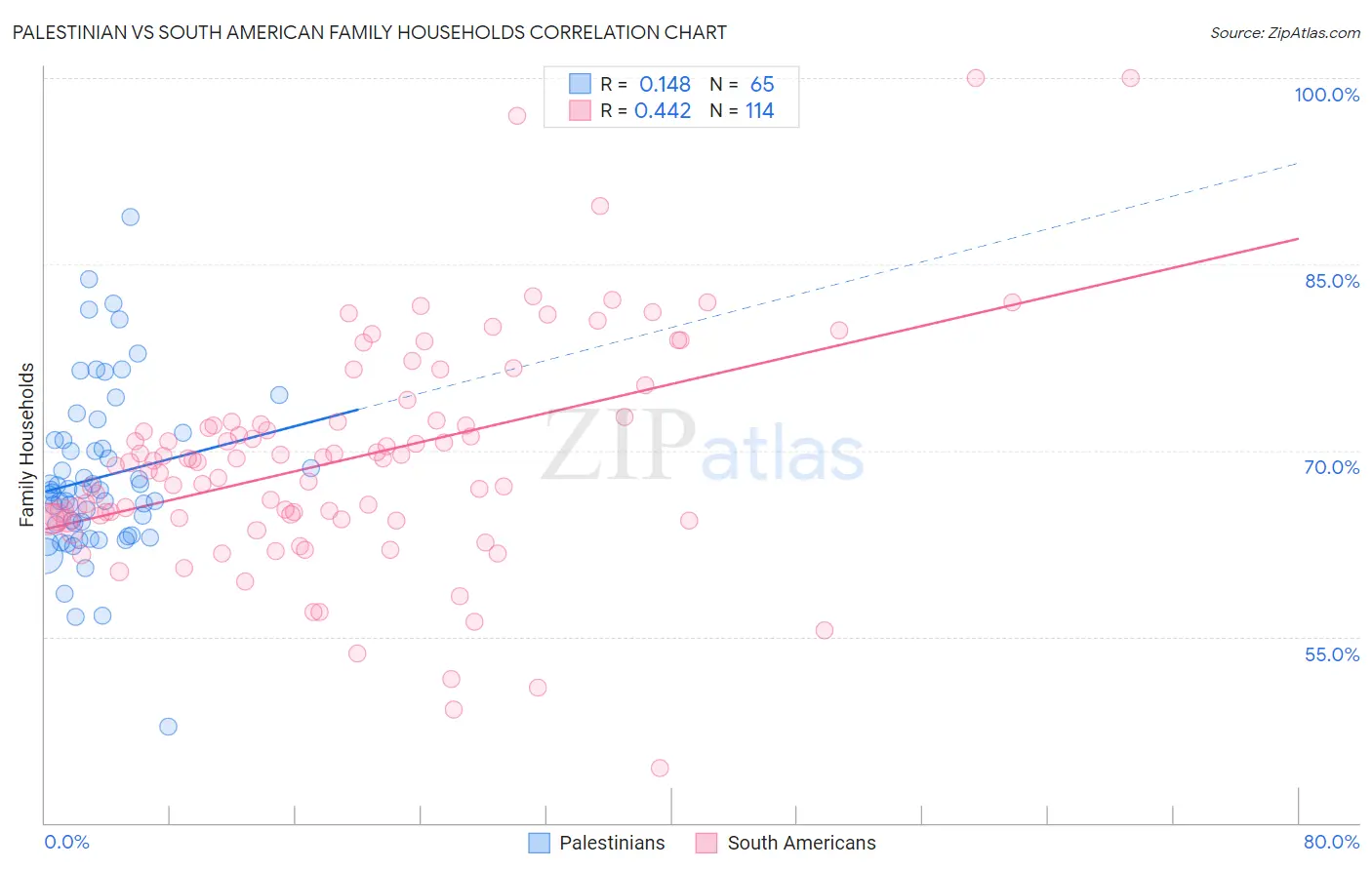 Palestinian vs South American Family Households