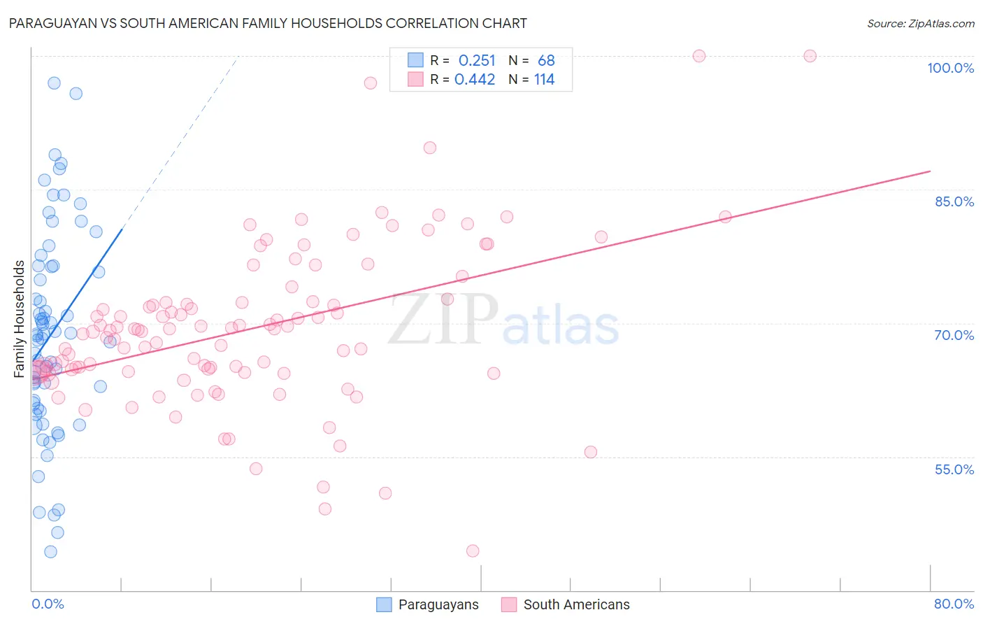 Paraguayan vs South American Family Households