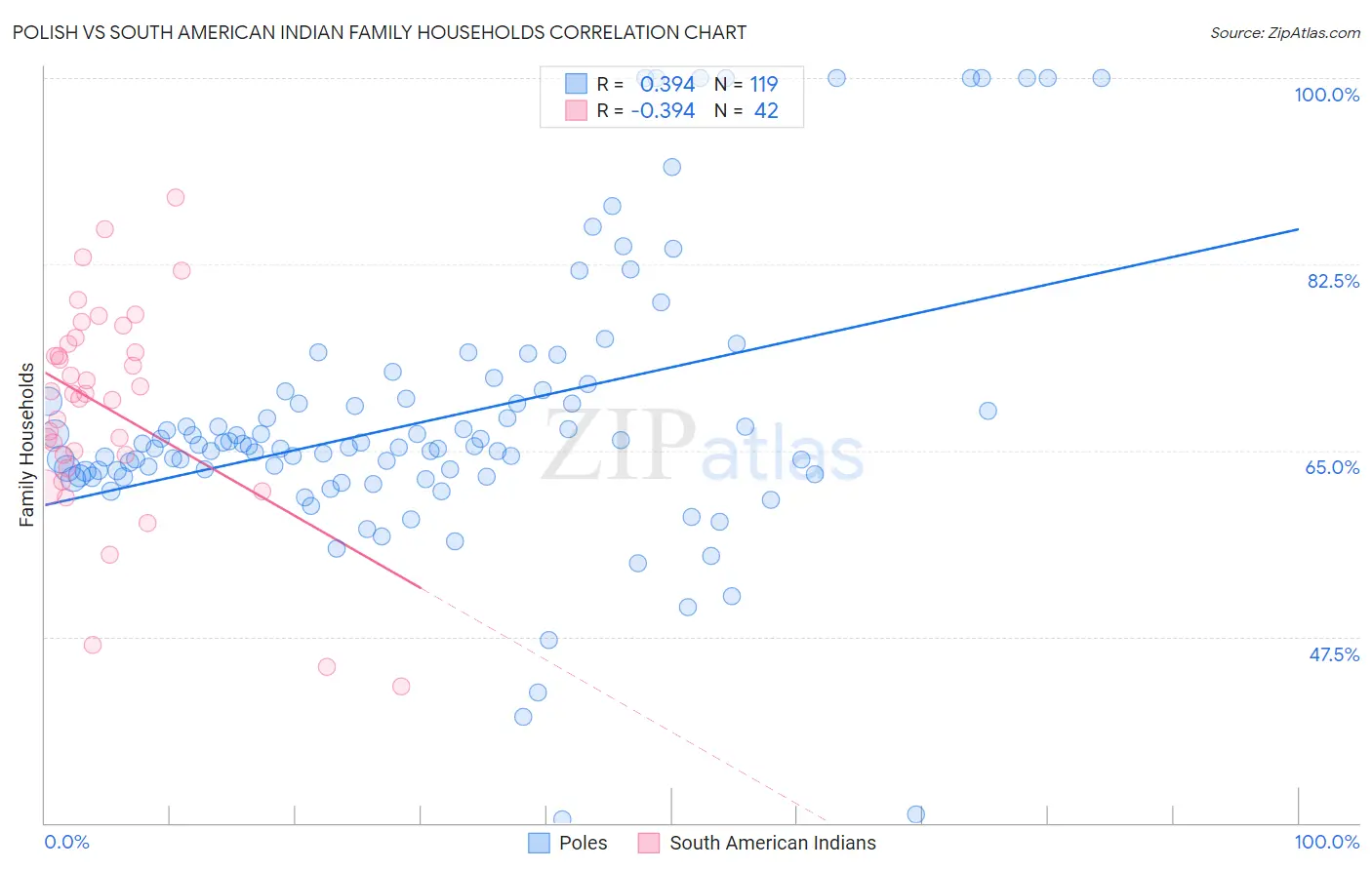 Polish vs South American Indian Family Households