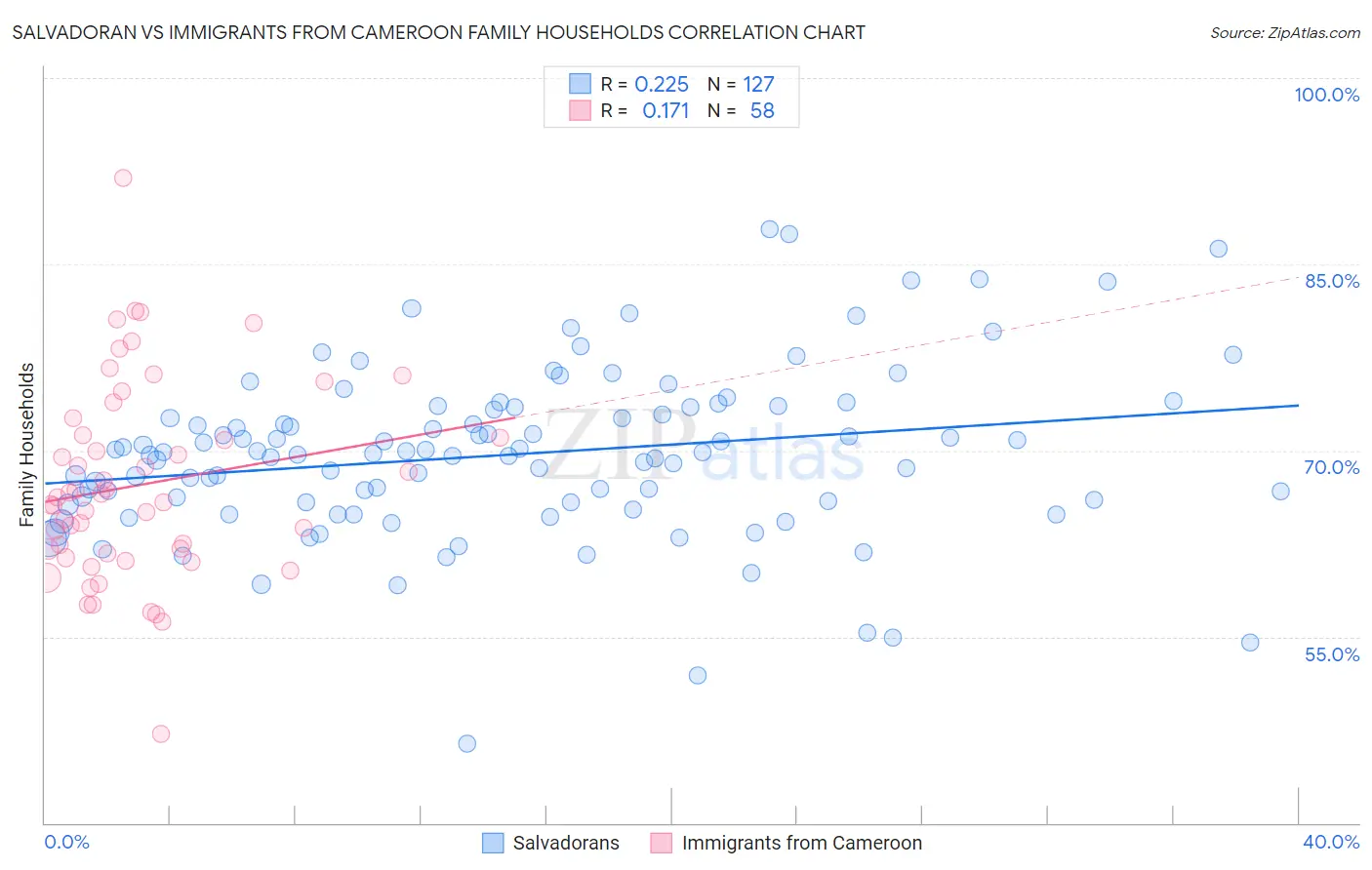 Salvadoran vs Immigrants from Cameroon Family Households