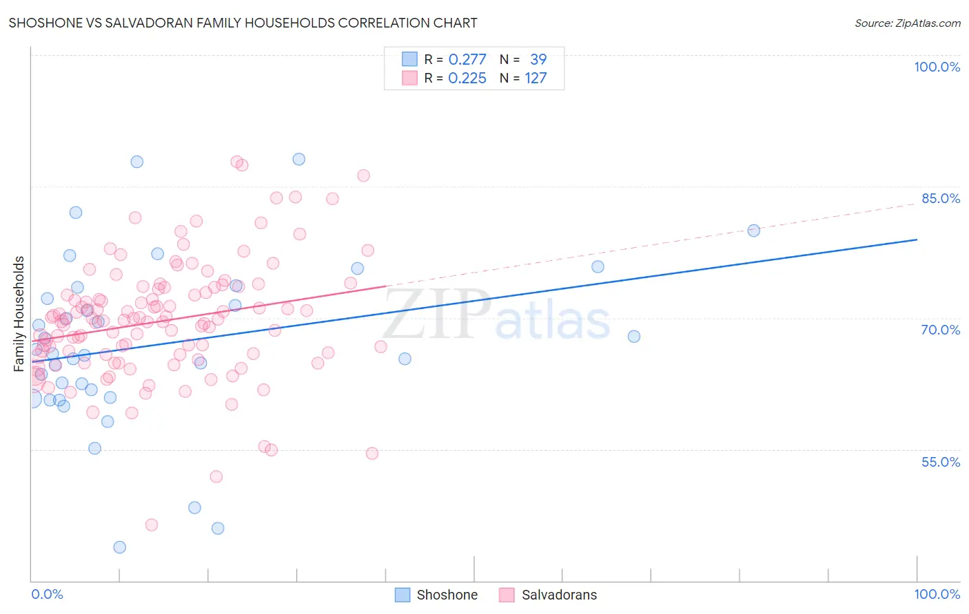 Shoshone vs Salvadoran Family Households