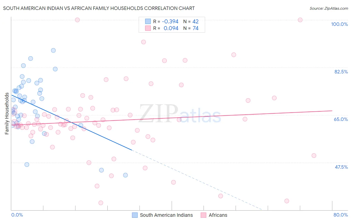 South American Indian vs African Family Households