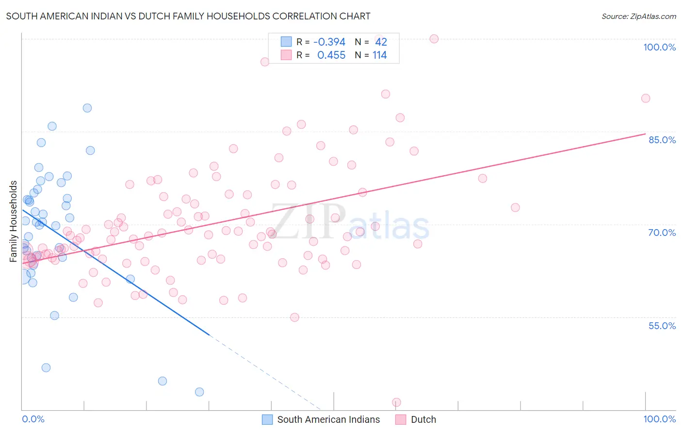 South American Indian vs Dutch Family Households
