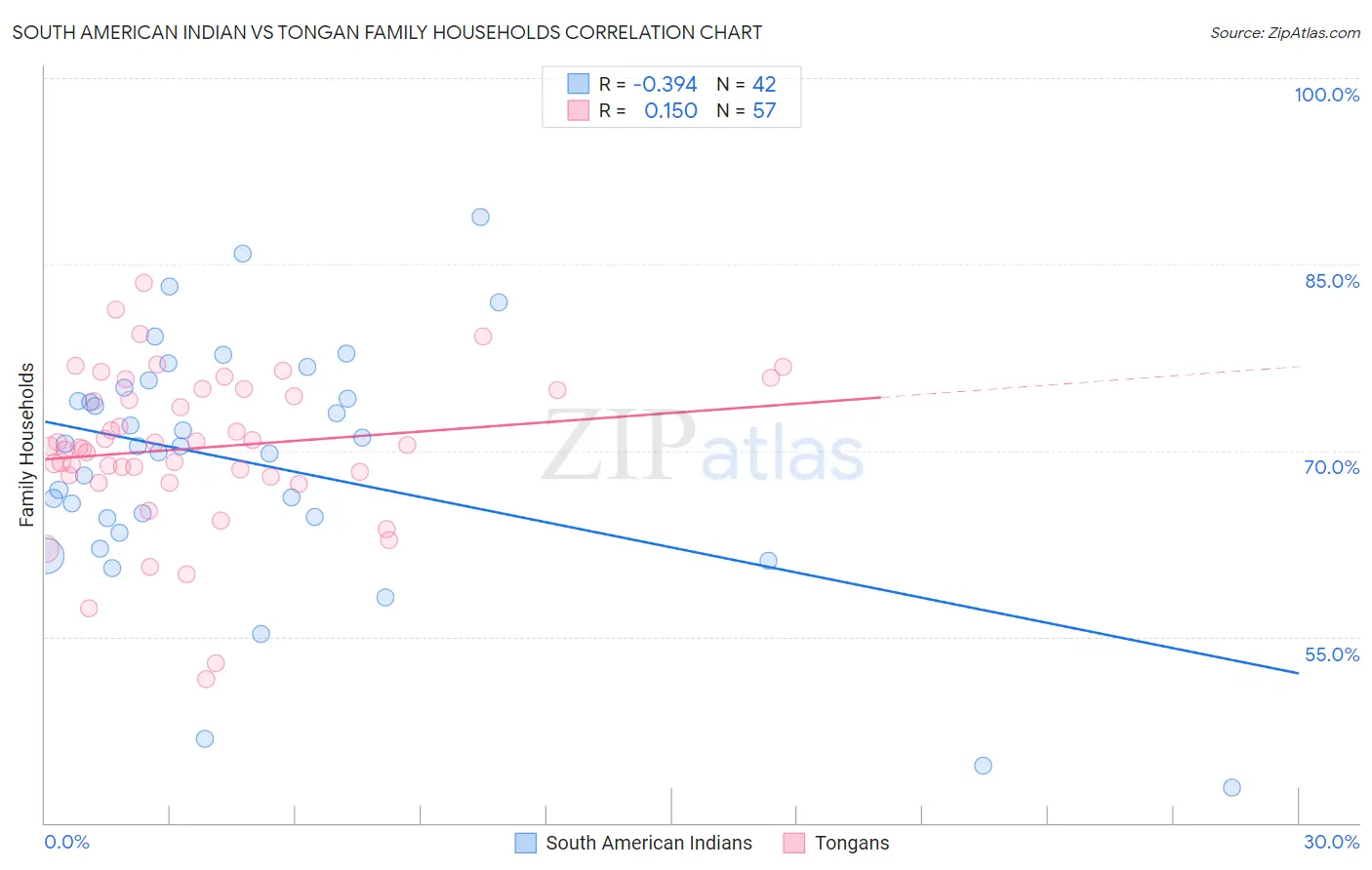 South American Indian vs Tongan Family Households