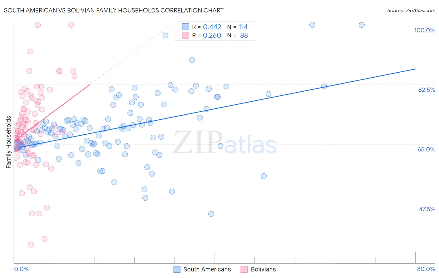 South American vs Bolivian Family Households