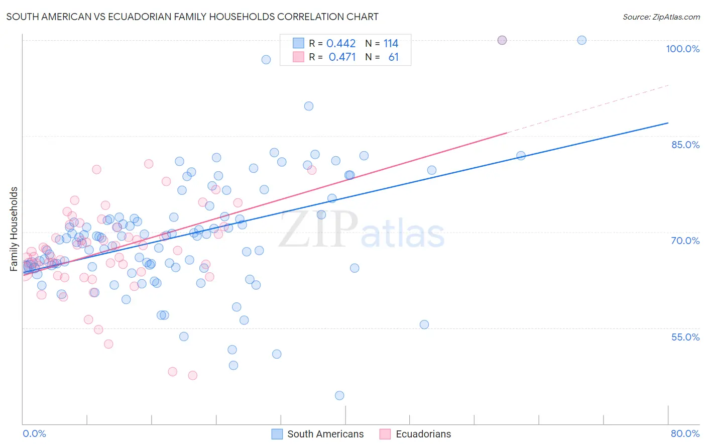 South American vs Ecuadorian Family Households