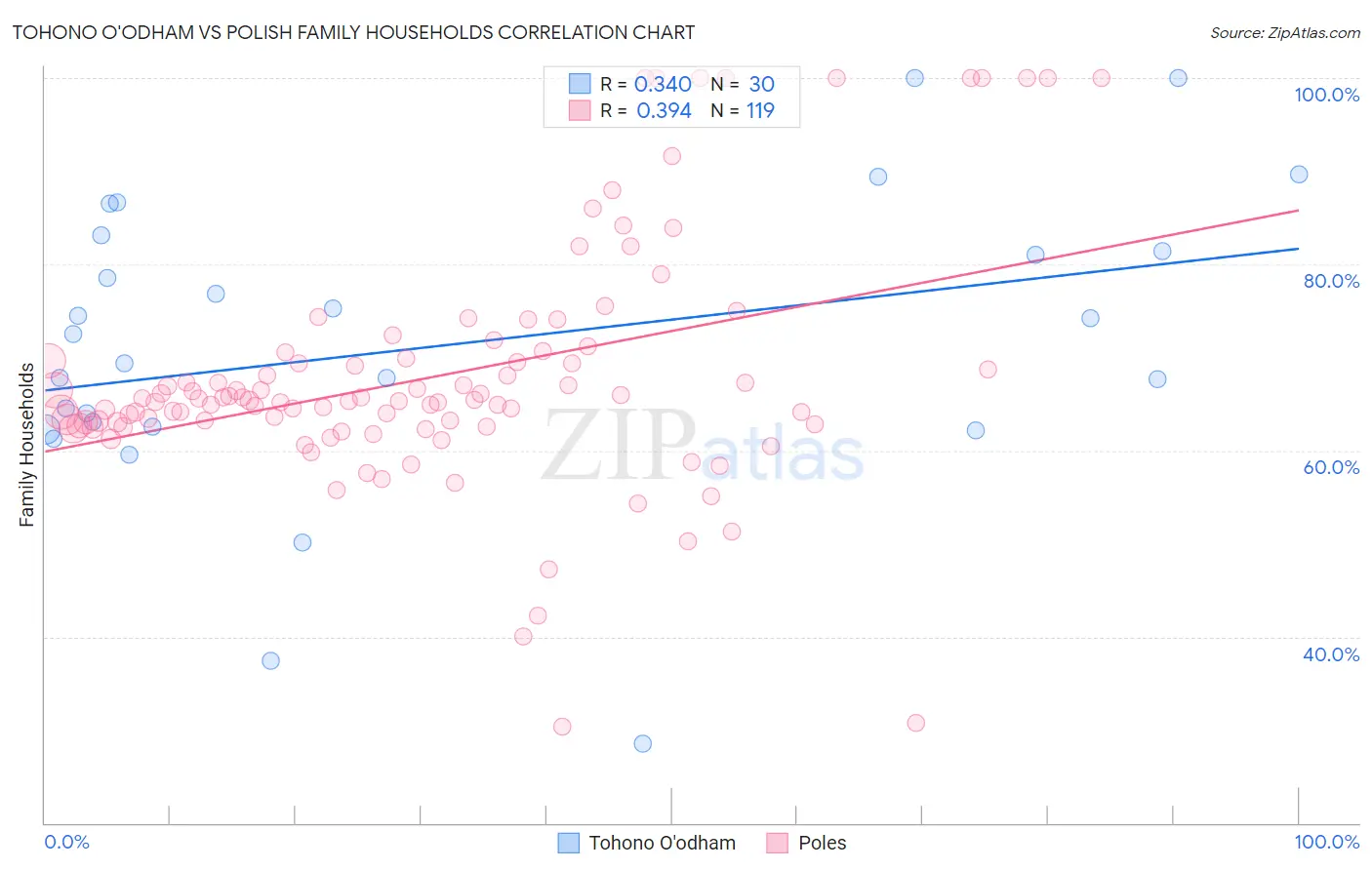 Tohono O'odham vs Polish Family Households
