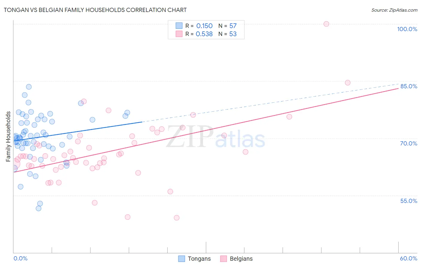 Tongan vs Belgian Family Households