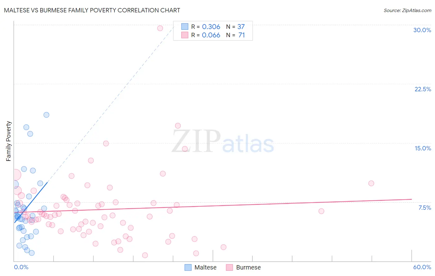 Maltese vs Burmese Family Poverty
