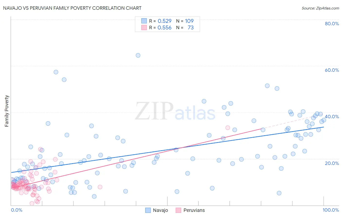 Navajo vs Peruvian Family Poverty