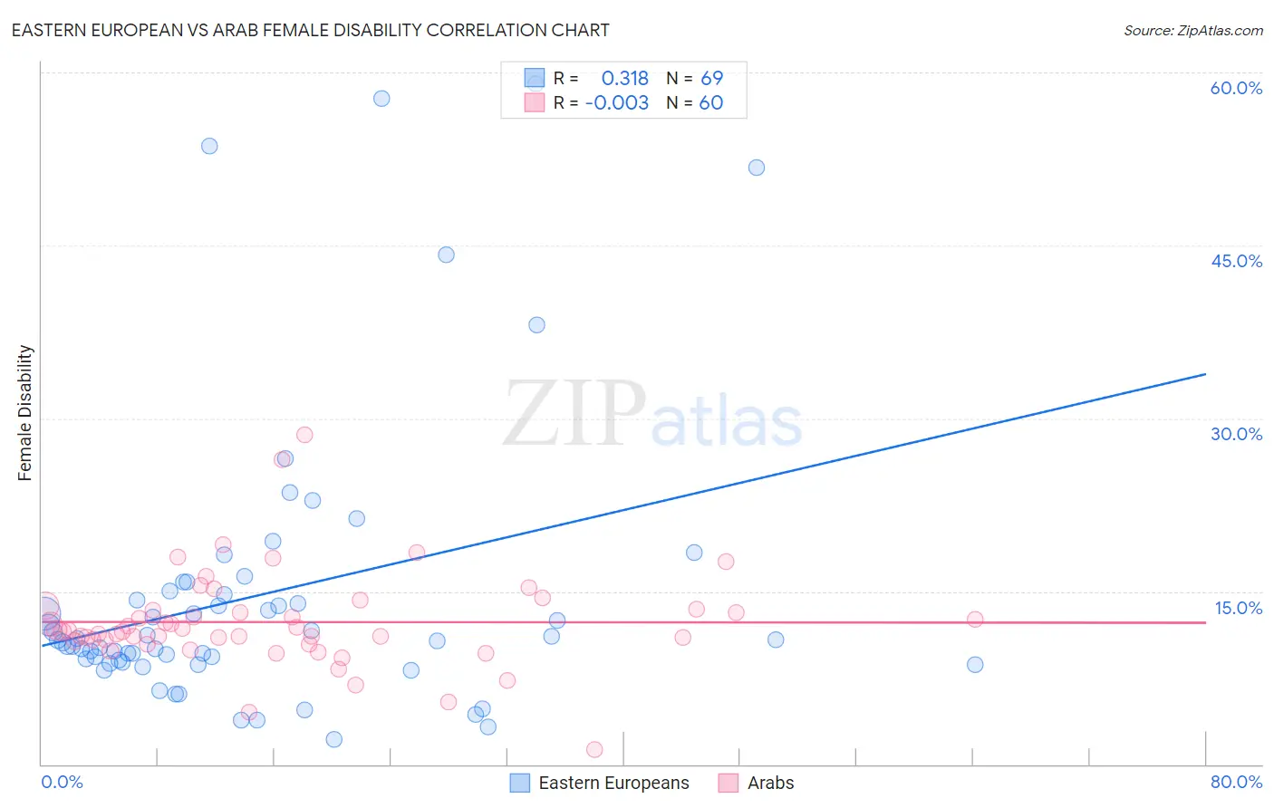 Eastern European vs Arab Female Disability