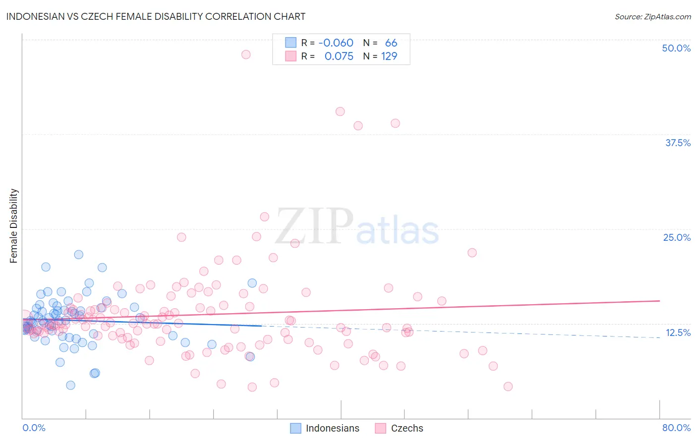 Indonesian vs Czech Female Disability