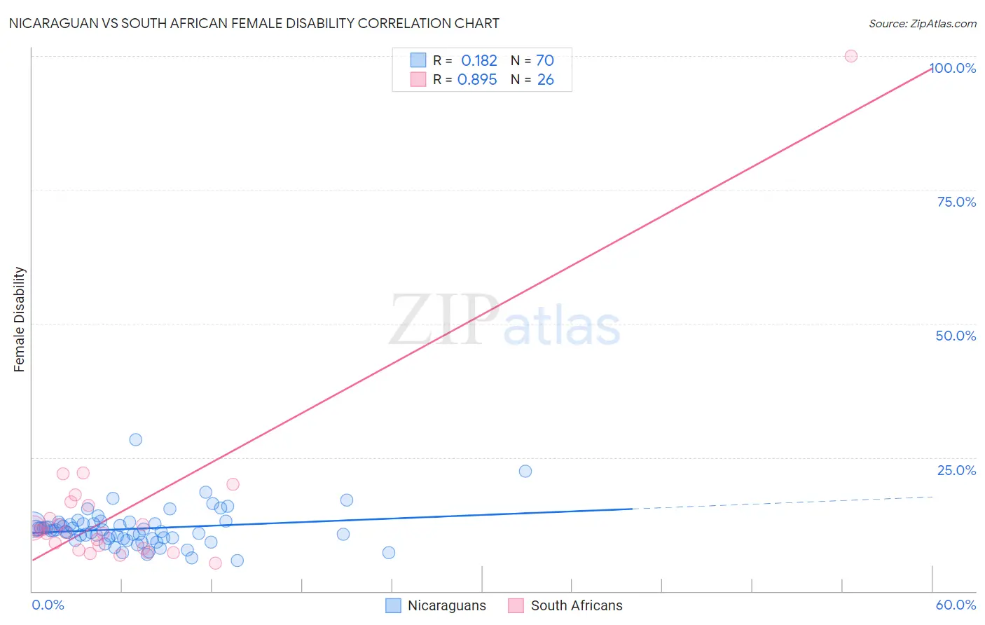 Nicaraguan vs South African Female Disability