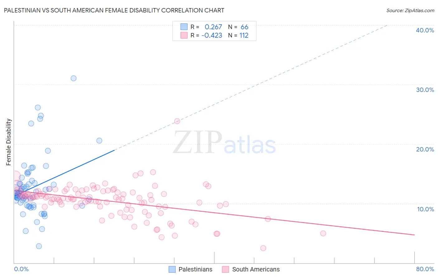 Palestinian vs South American Female Disability