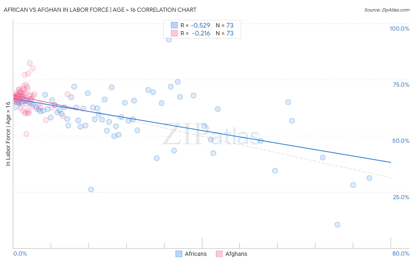 African vs Afghan In Labor Force | Age > 16