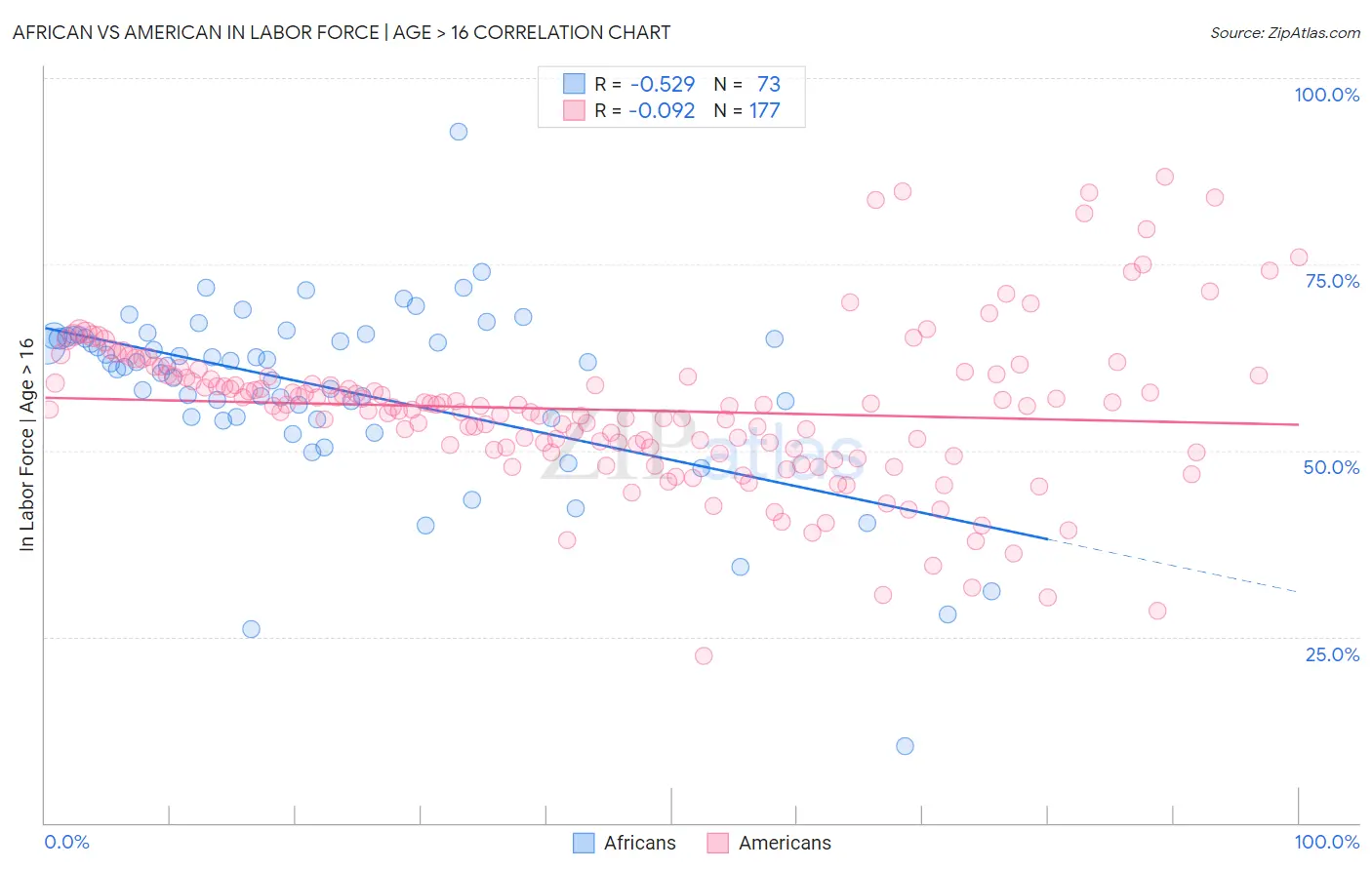 African vs American In Labor Force | Age > 16