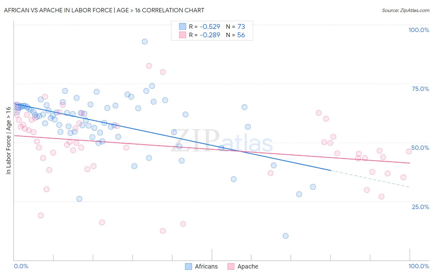 African vs Apache In Labor Force | Age > 16