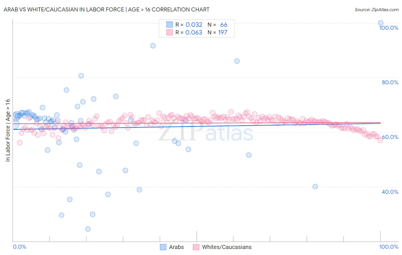 Arab vs White/Caucasian In Labor Force | Age > 16