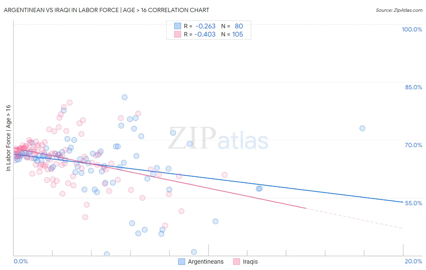 Argentinean vs Iraqi In Labor Force | Age > 16