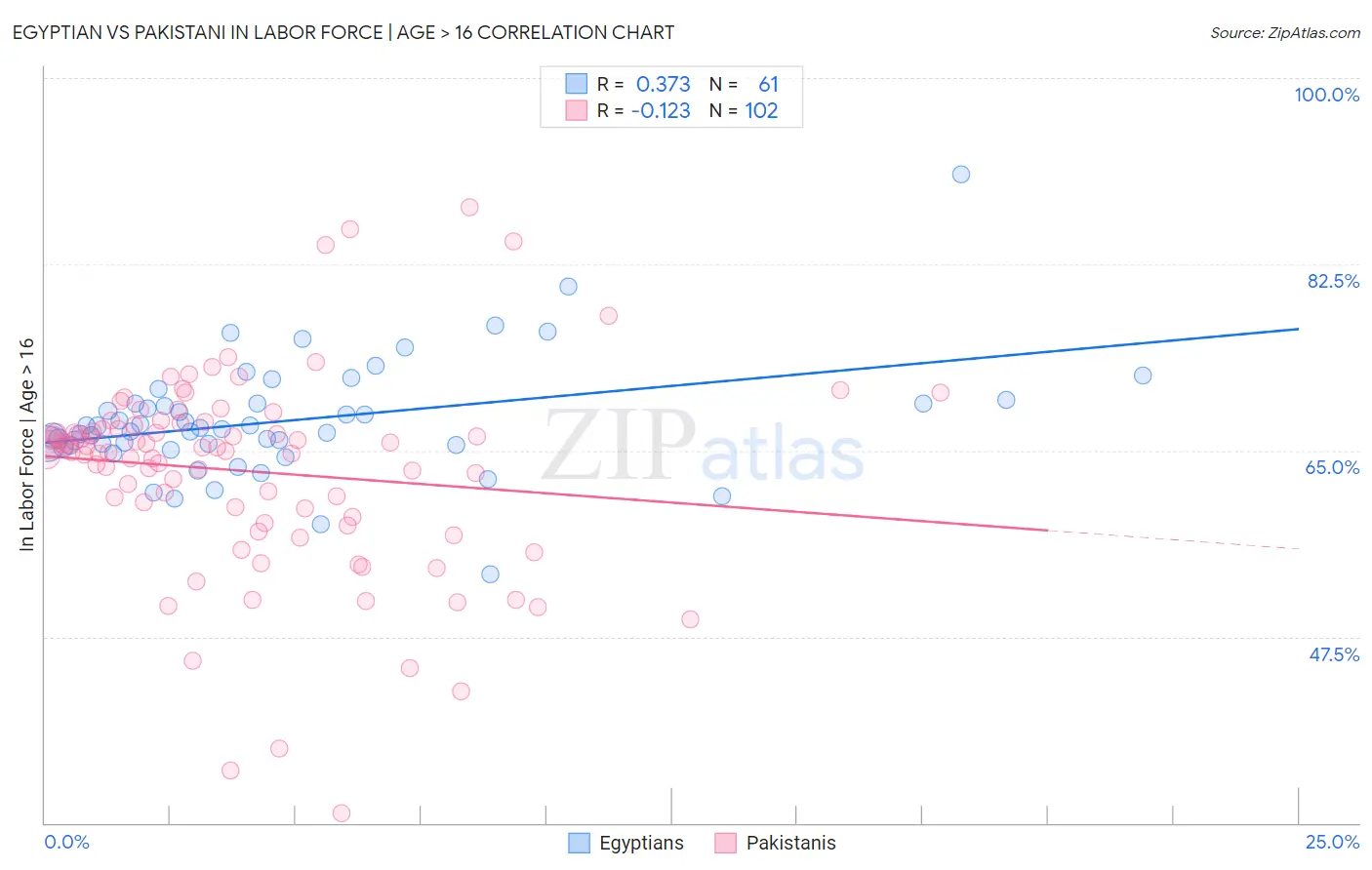 Egyptian vs Pakistani In Labor Force | Age > 16