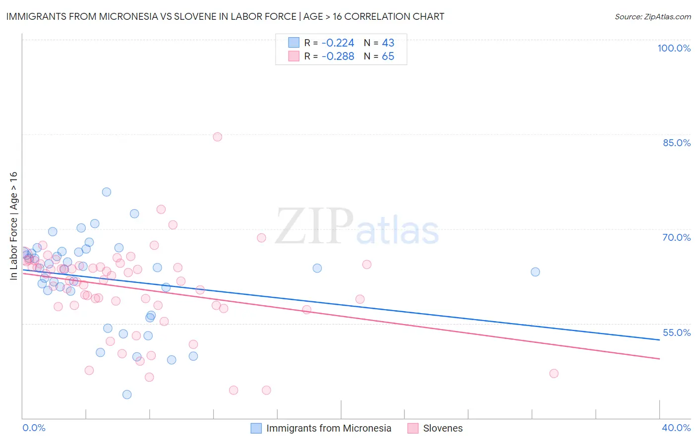 Immigrants from Micronesia vs Slovene In Labor Force | Age > 16