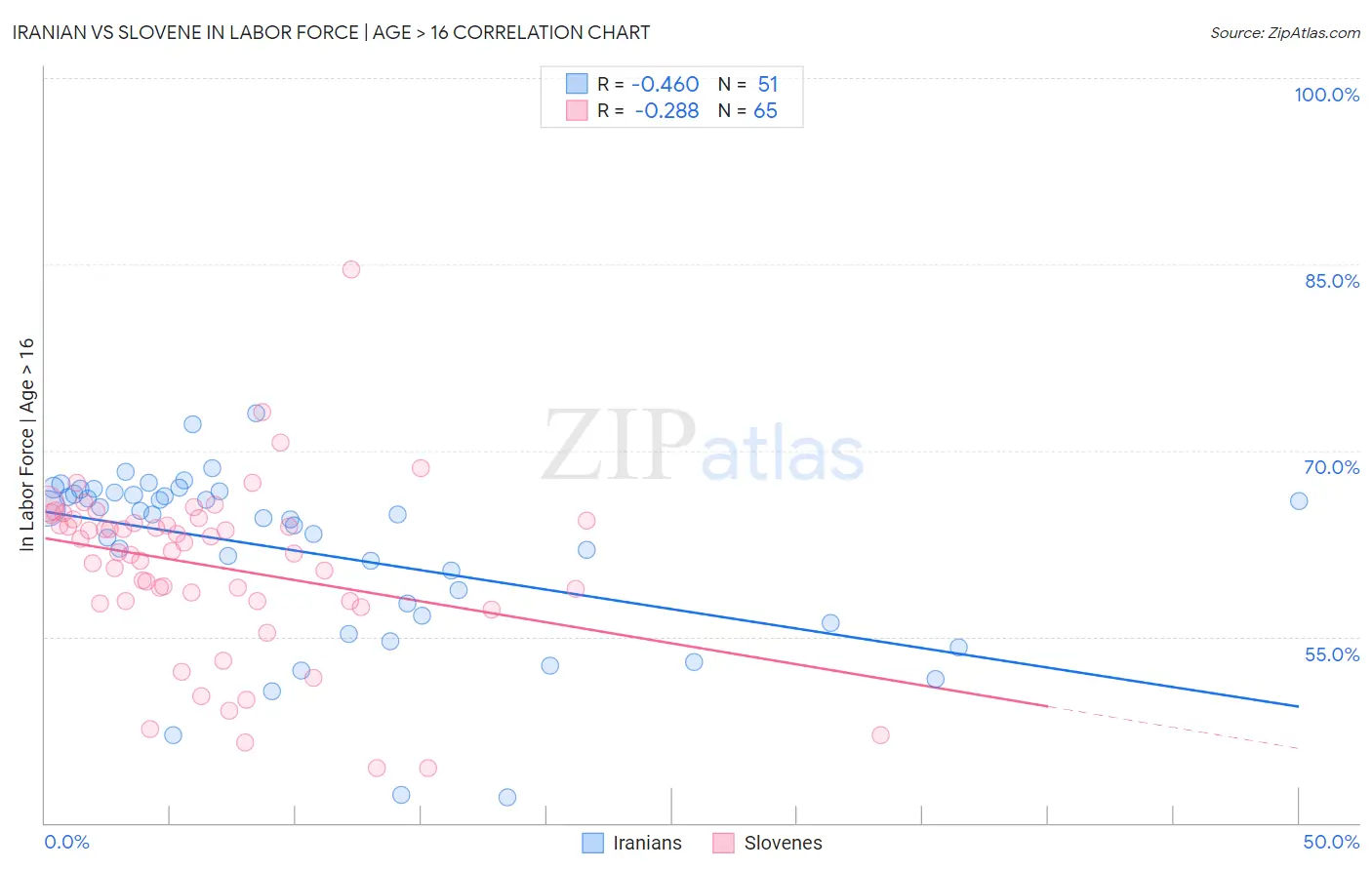 Iranian vs Slovene In Labor Force | Age > 16