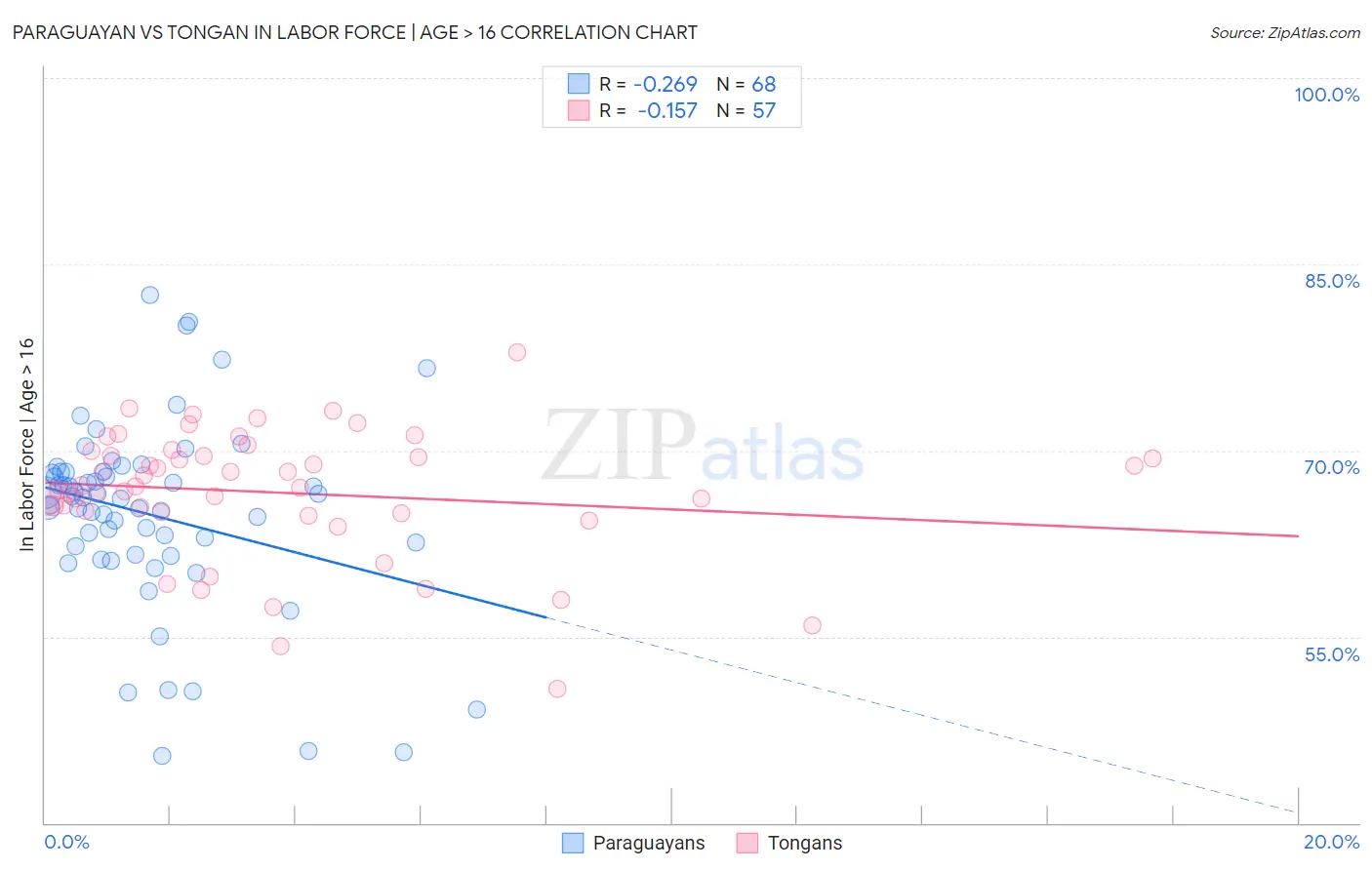 Paraguayan vs Tongan In Labor Force | Age > 16