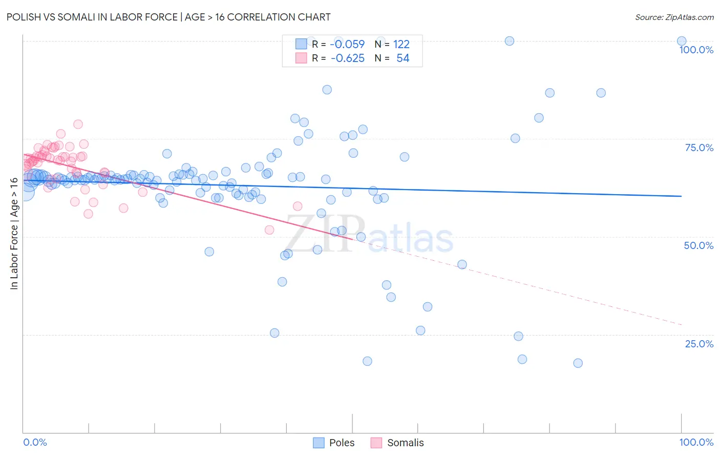 Polish vs Somali In Labor Force | Age > 16