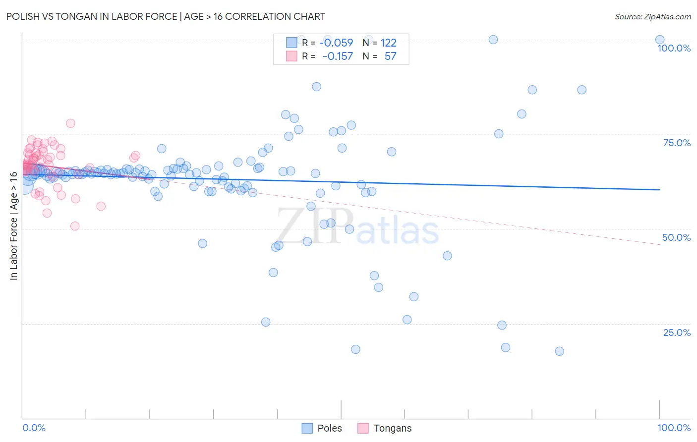 Polish vs Tongan In Labor Force | Age > 16