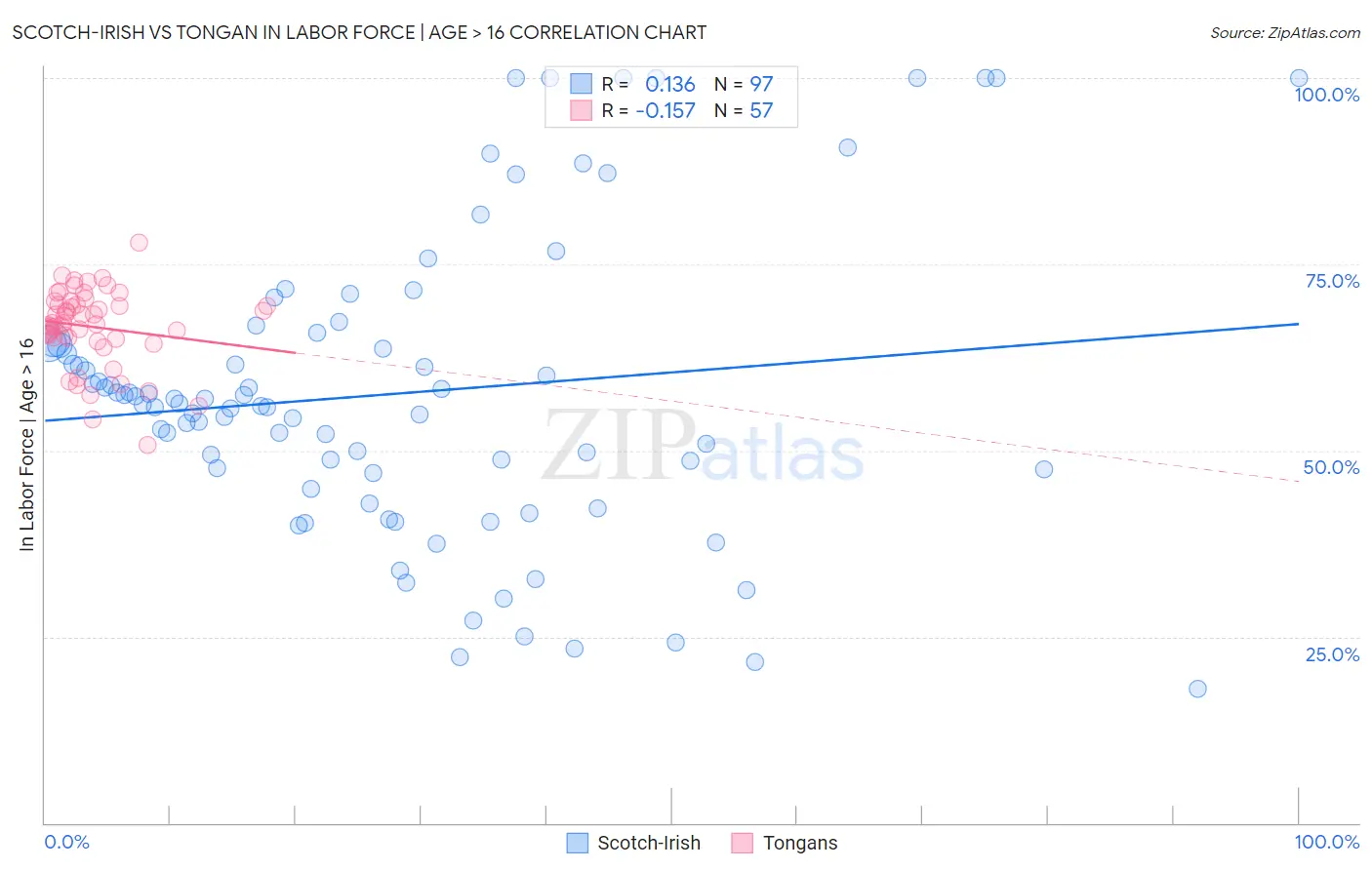 Scotch-Irish vs Tongan In Labor Force | Age > 16