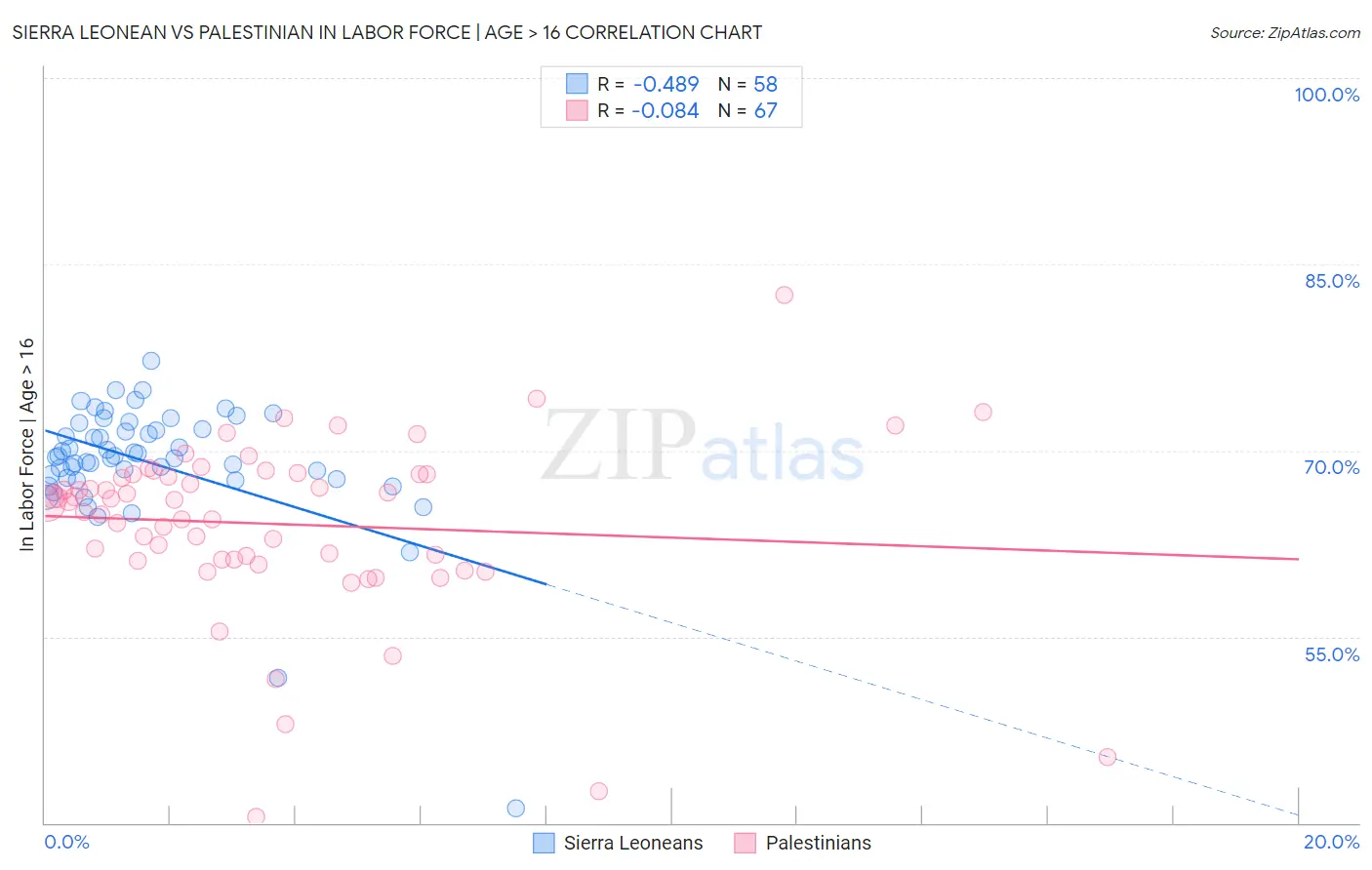 Sierra Leonean vs Palestinian In Labor Force | Age > 16