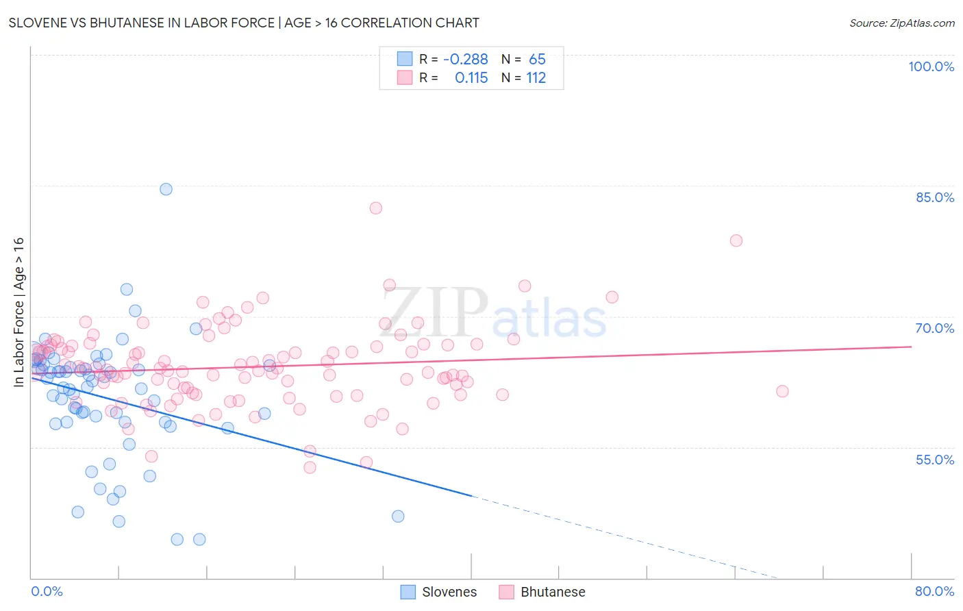 Slovene vs Bhutanese In Labor Force | Age > 16