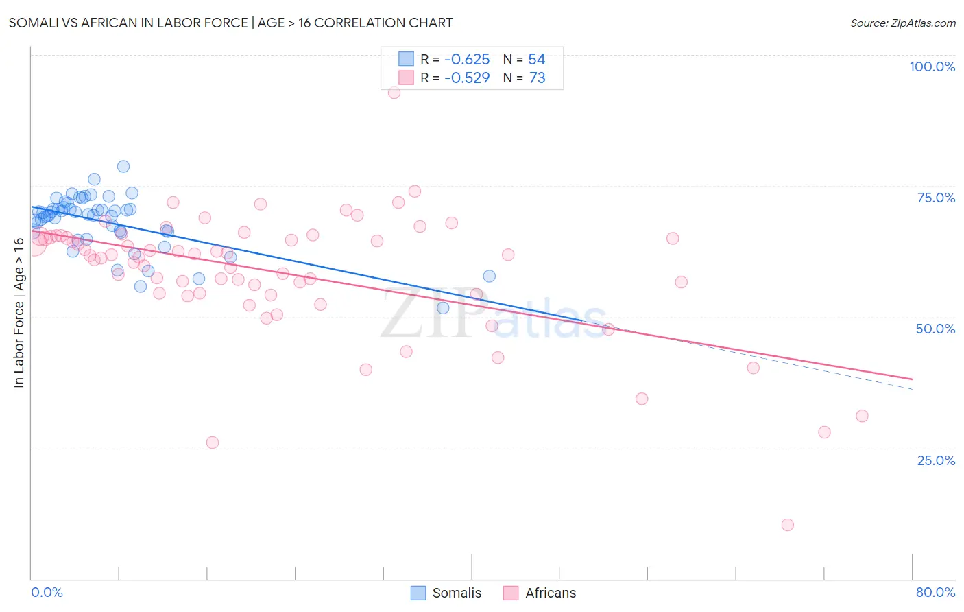 Somali vs African In Labor Force | Age > 16