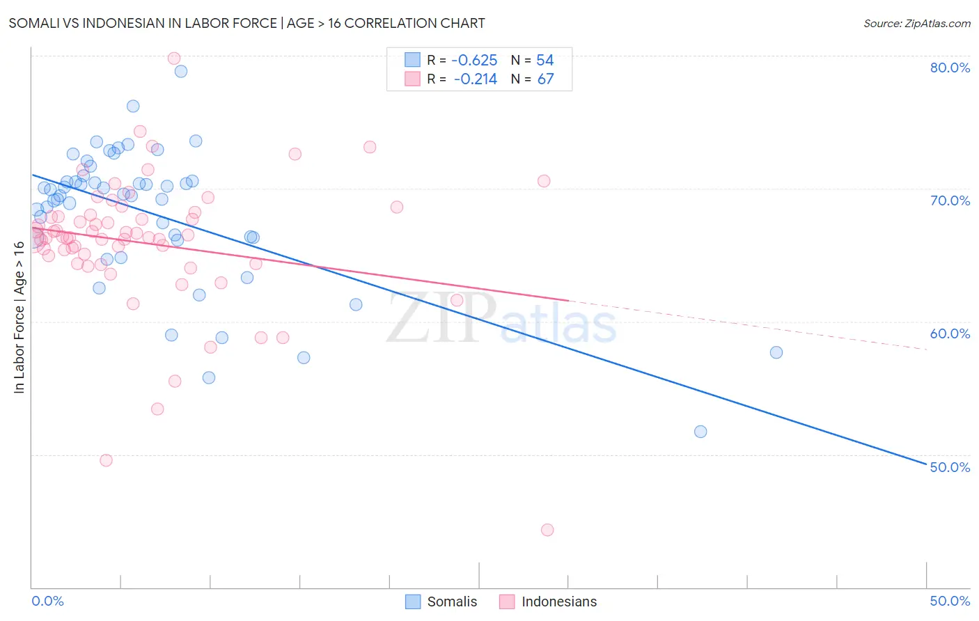 Somali vs Indonesian In Labor Force | Age > 16