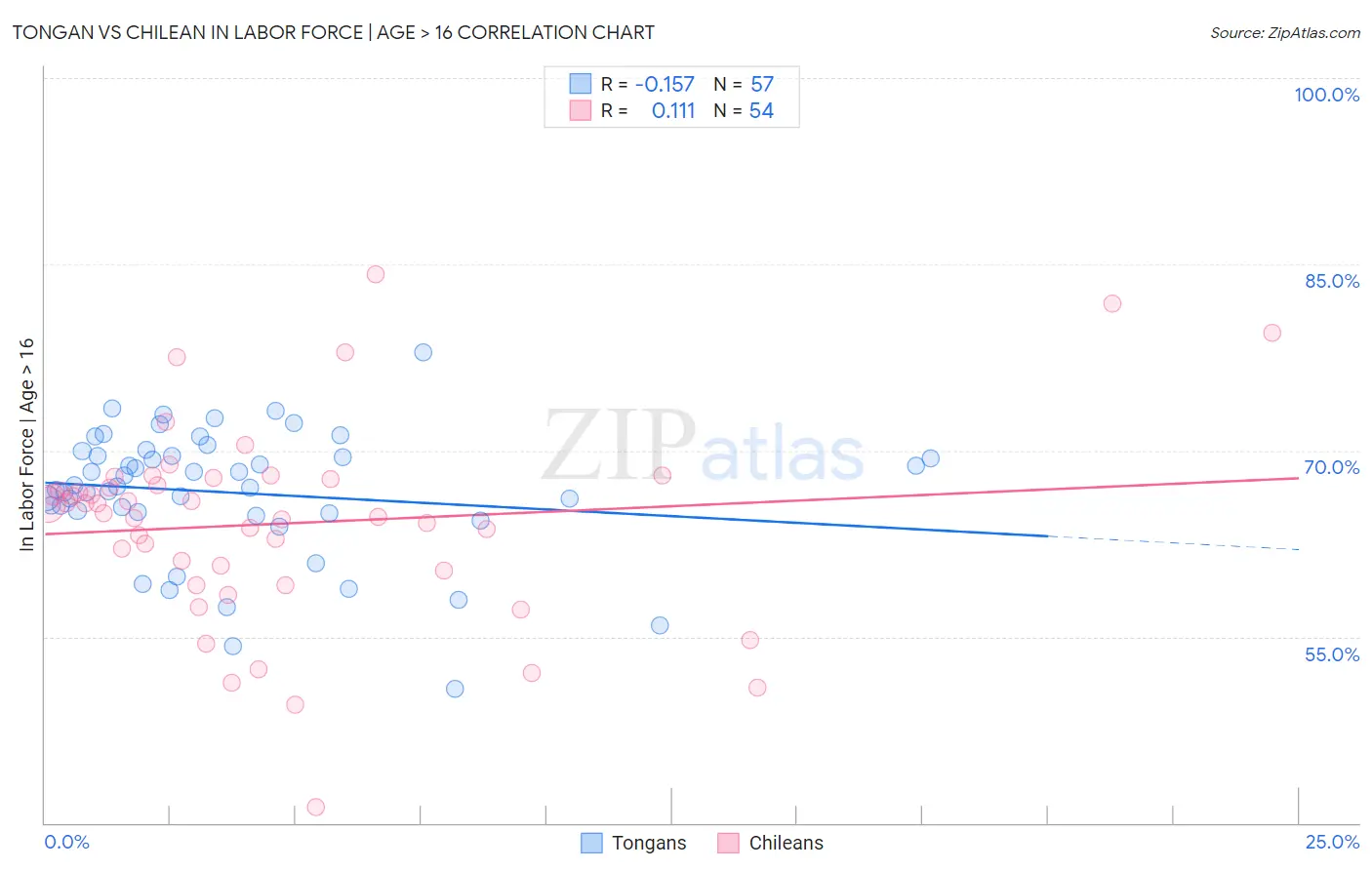 Tongan vs Chilean In Labor Force | Age > 16